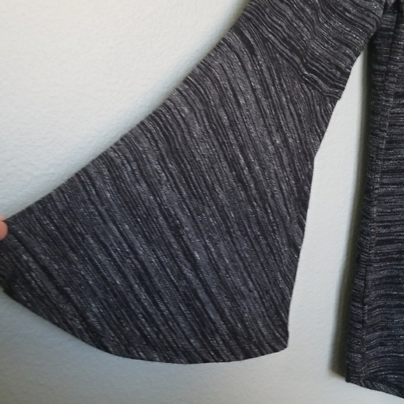 Loft Charcoal Spacedye Flare Bell Sleeve top size medium - Picture 3 of 7